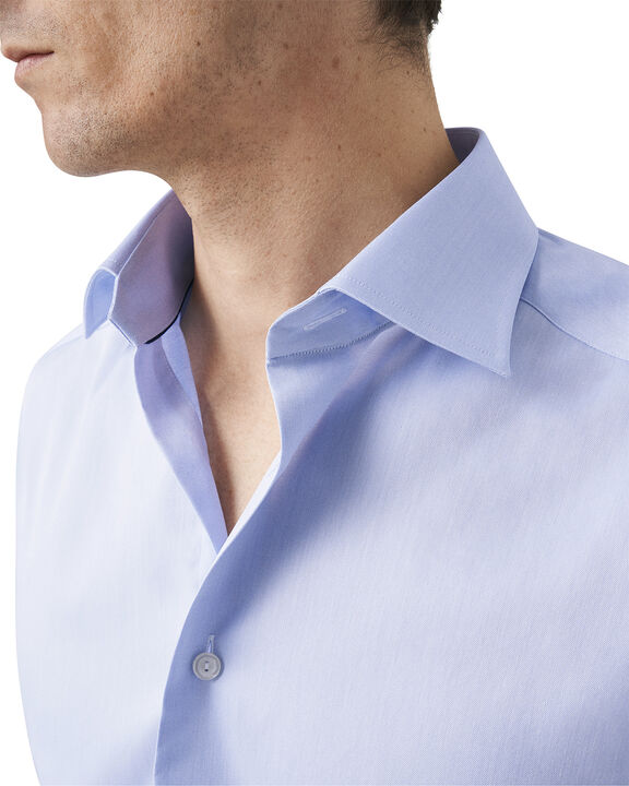 Contemporary Fit Light Blue Signature Twill Shirt - French cuff