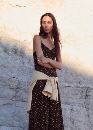 Polka dots long dress