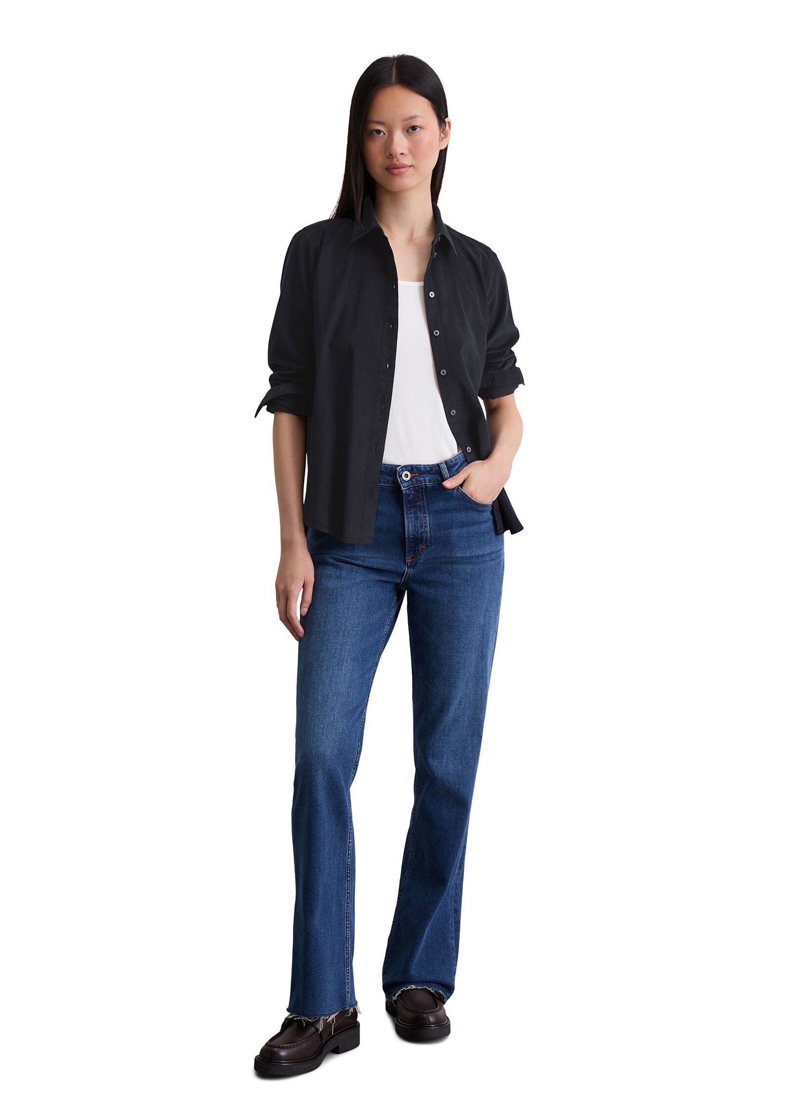 Blouse, kent collar, long sleeve, c