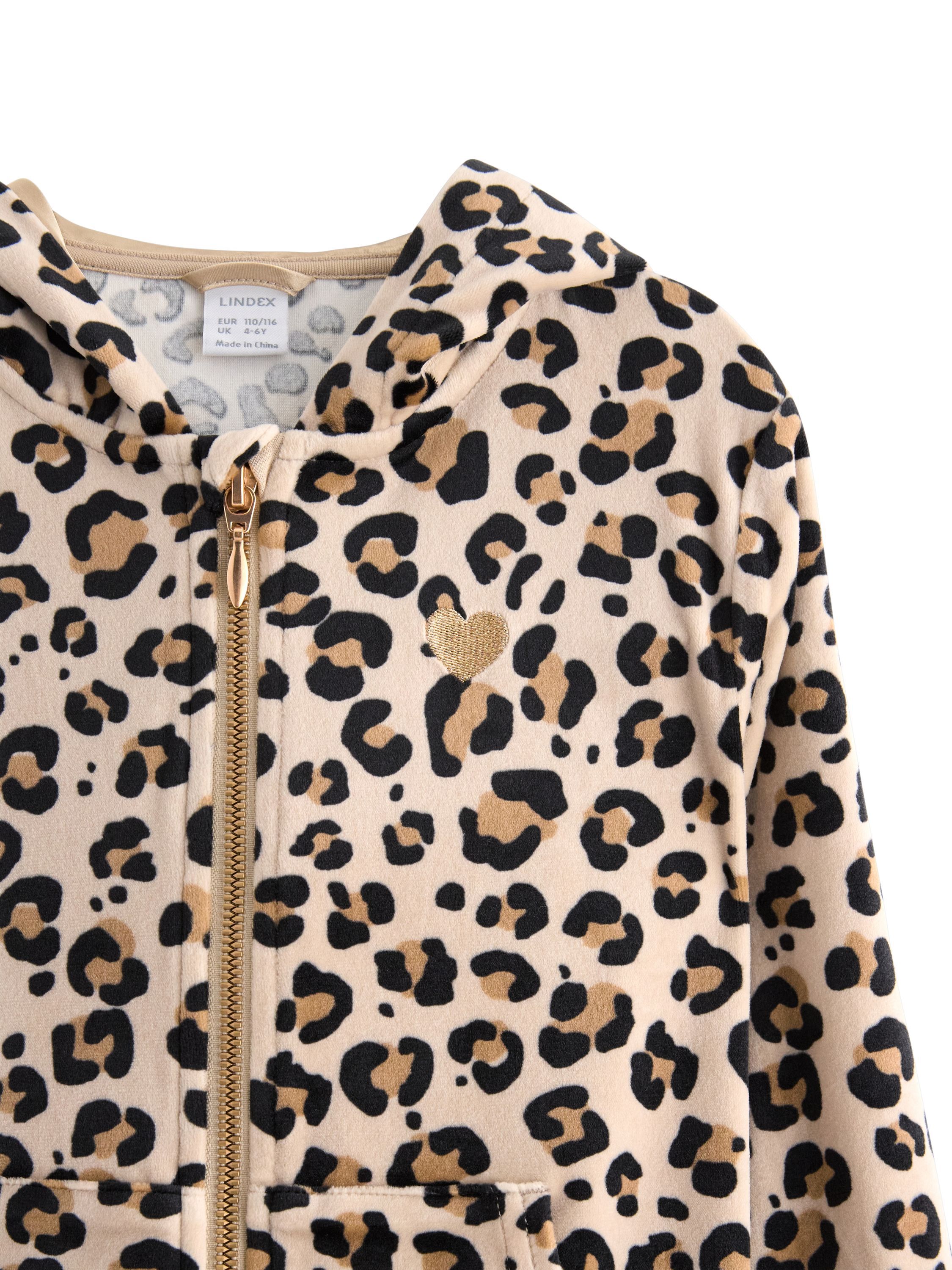 Soft velour hoodie with relaxed fit