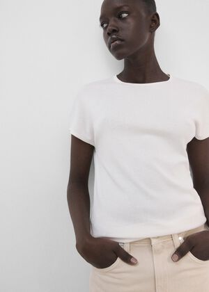 Short-sleeved cotton-blend t-shirt