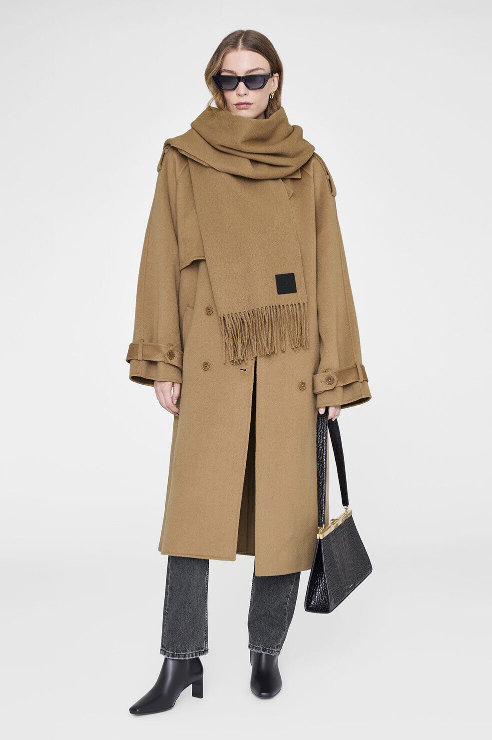 AUGUSTINA SCARF - CAMEL WOOL