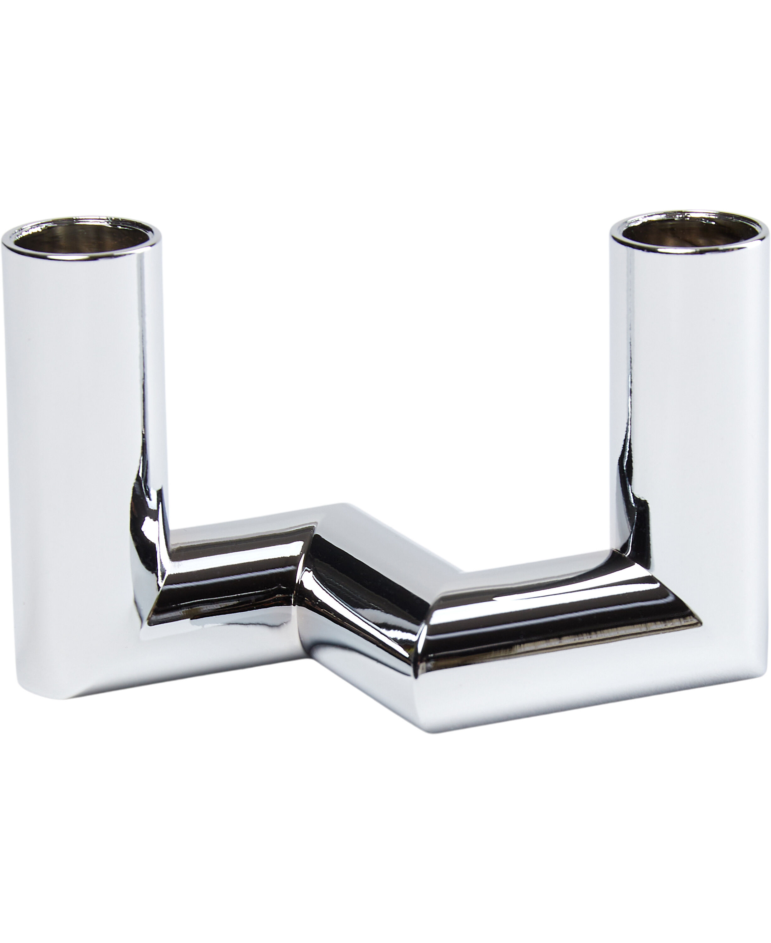 MATRIX Candle Holder - 2'arm Mini Taper - Chrome - 7,5 x 4,5