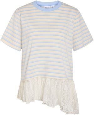 NMEMBER SS STRIPE LACE TOP