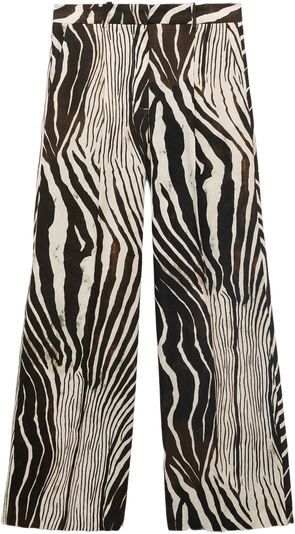 Zebra print linen pants