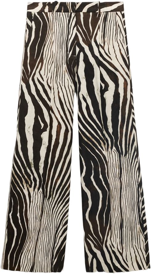 Zebra print linen pants