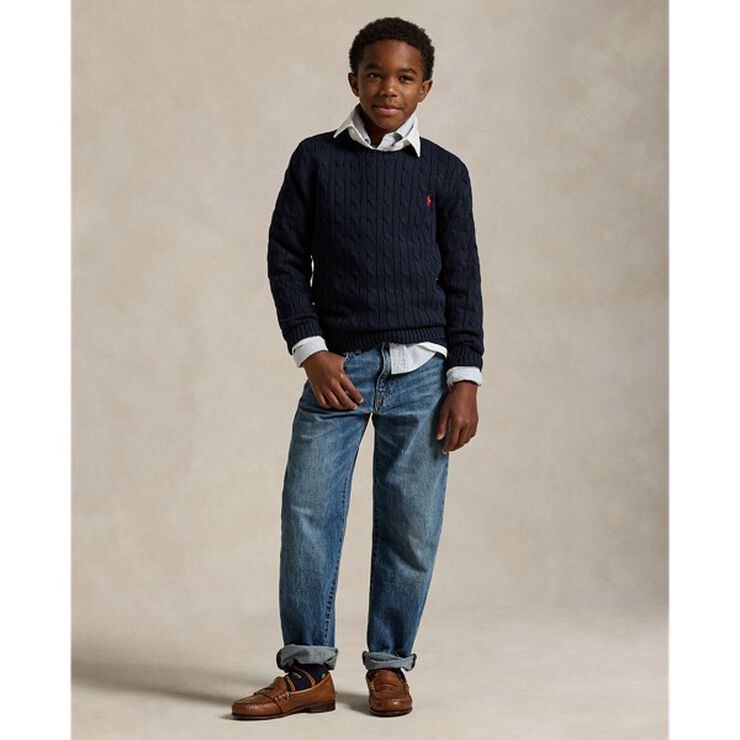 Cable-Knit Cotton Sweater