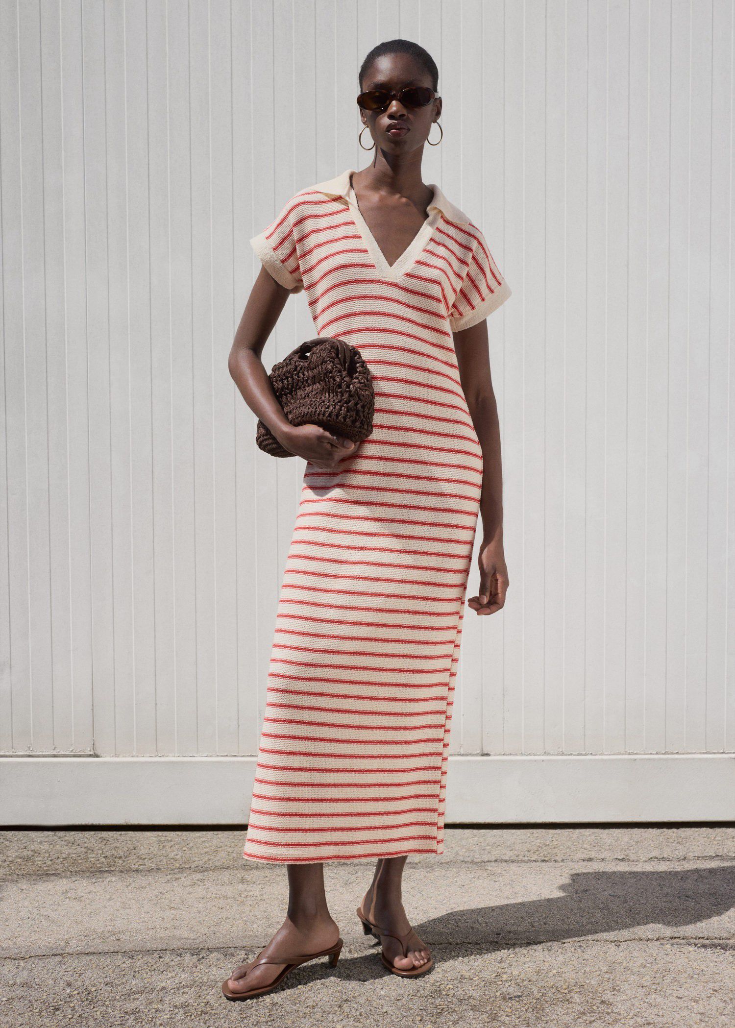 Long striped knitted dress