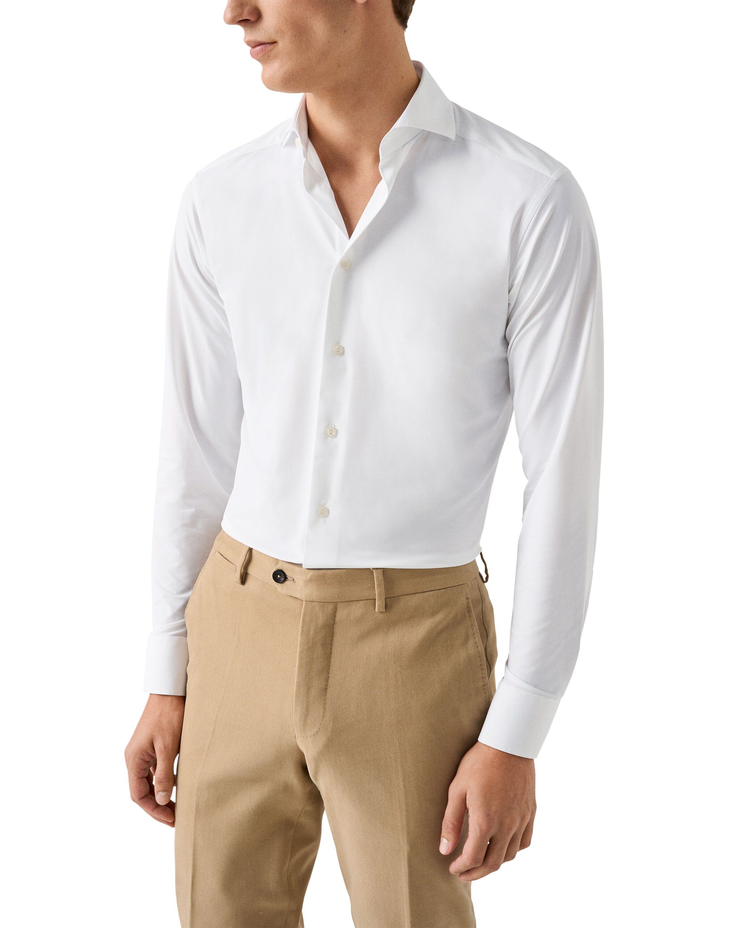 White Four-Way Stretch Shirt - Slim Fit