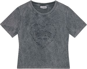 Heavy Cotton Jersey Heart Small T-S