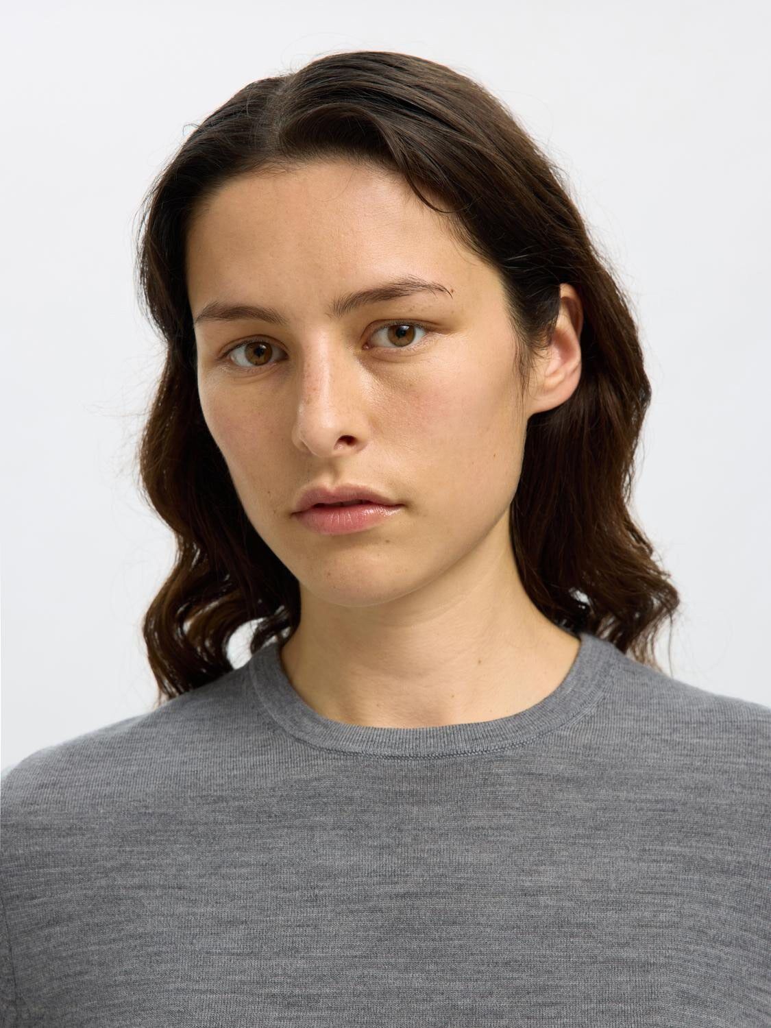 Slfthea Ls Knit Merino O-hals Noos