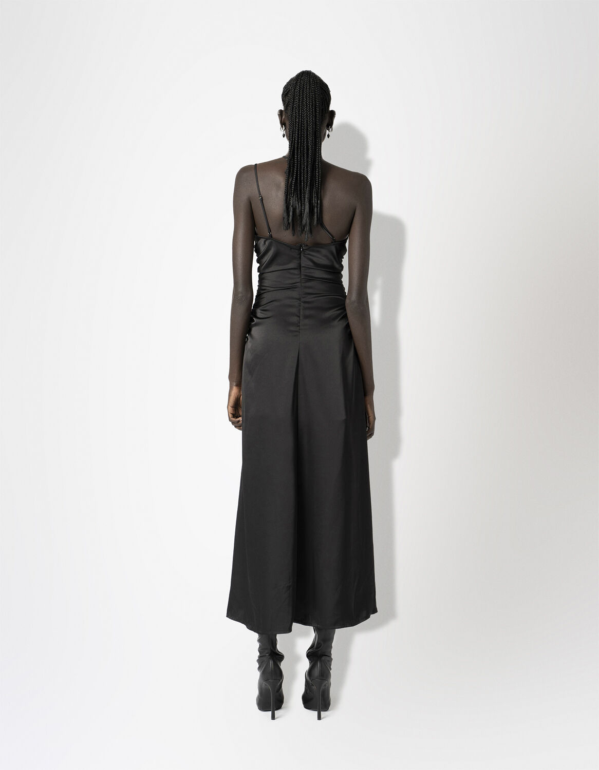 Satin Asymmetric Slip Dress