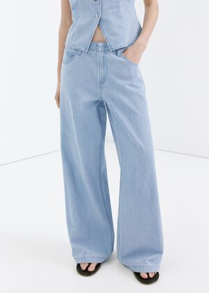 Wide leg mid-rise jeans