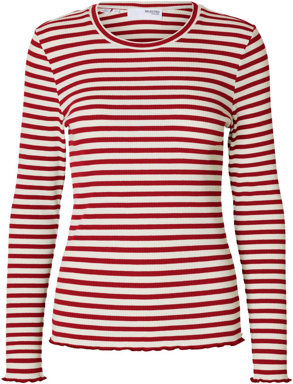 SLFANNA LS CREW NECK TEE STR NOOS