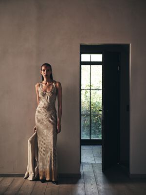 Ombre ikat bias dress - Lavan