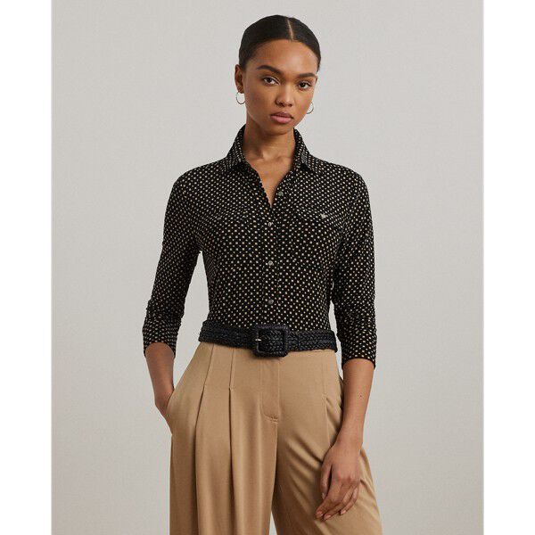 Slim Fit Geo-Print Jersey Shirt