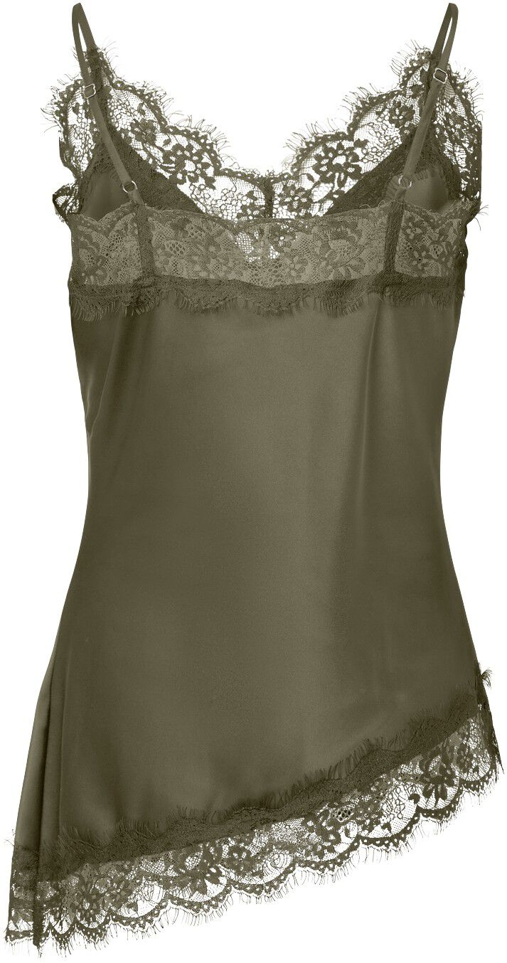 PCNOMI STRAP SATIN LACE TOP WVN