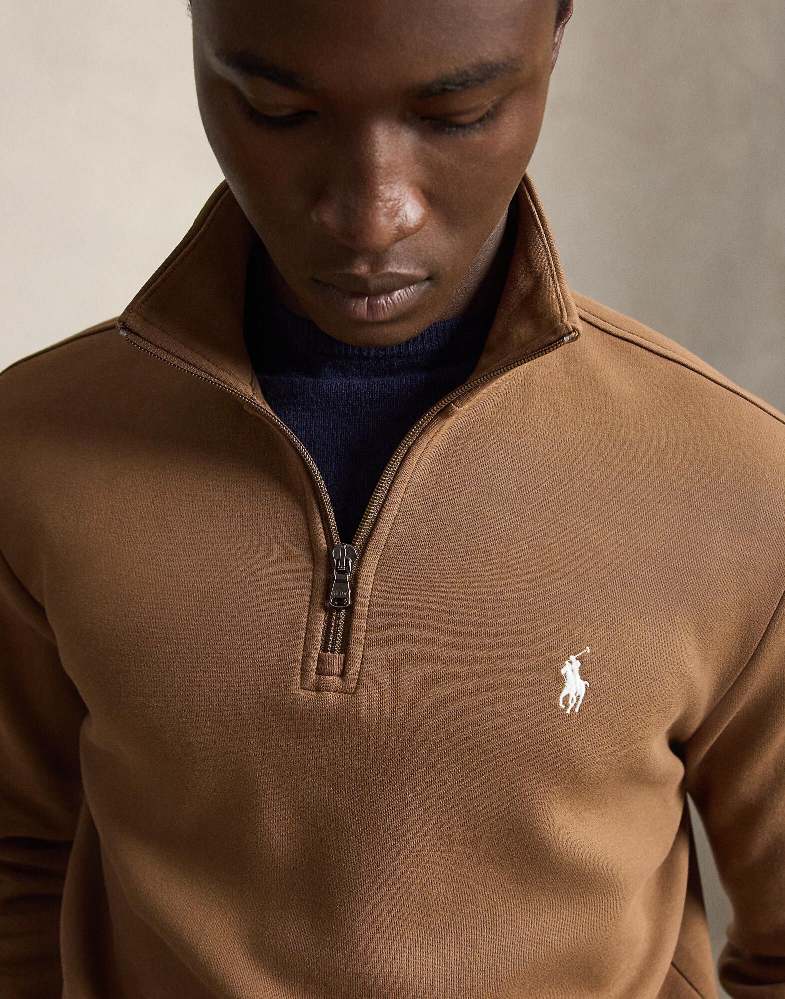 Double-Knit Quarter-Zip Pullover