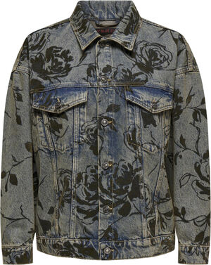ONLMOTT LS FLORAL DNM JACKET RED DO