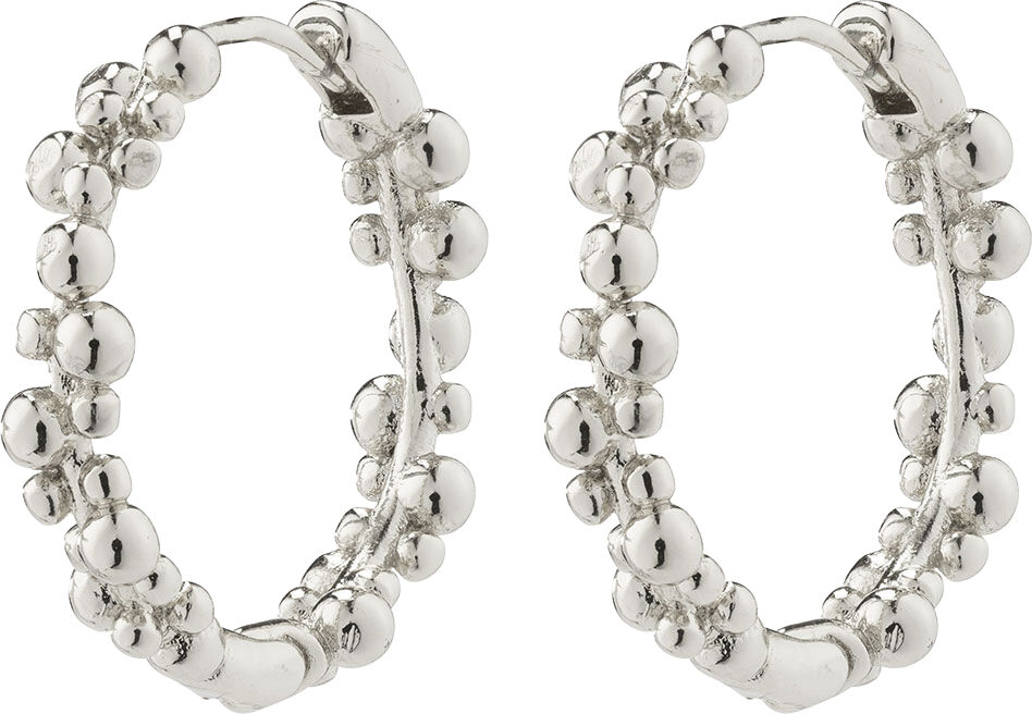 SOLIDARITY recycled medium bubbles hoops silver-plated
