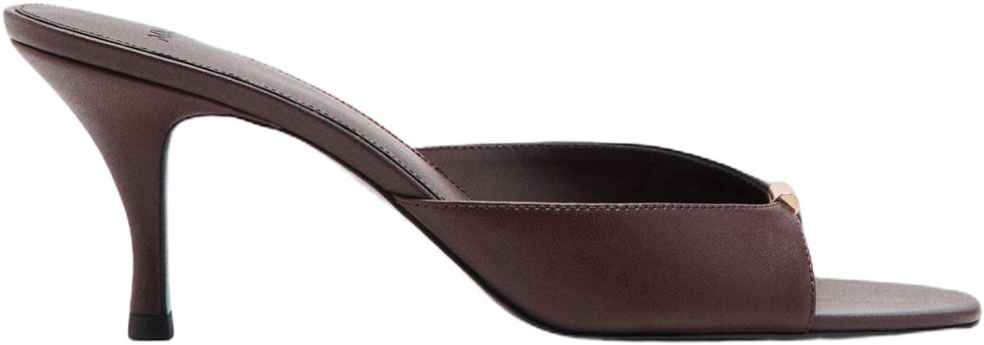 Heeled sandals with metallic detail