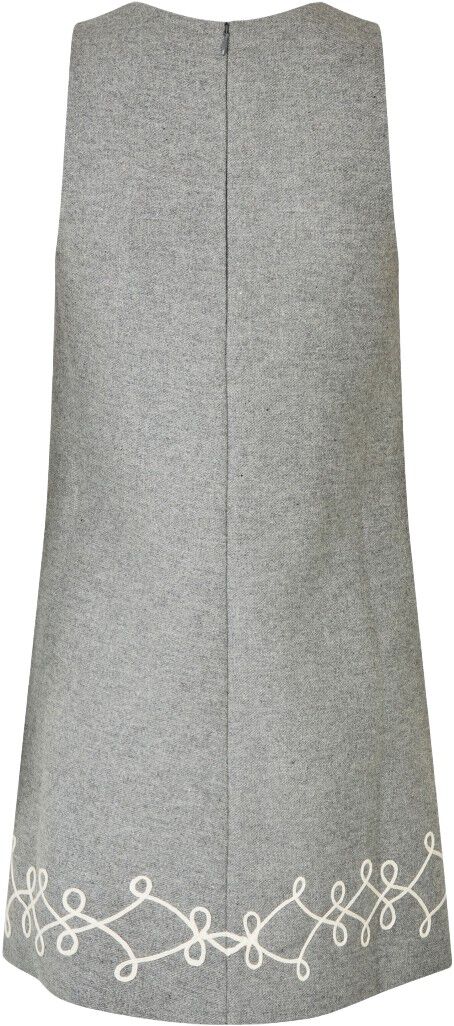 2490 Felt Twill Embroidery, Embroidered Sleeveless Mini Dres