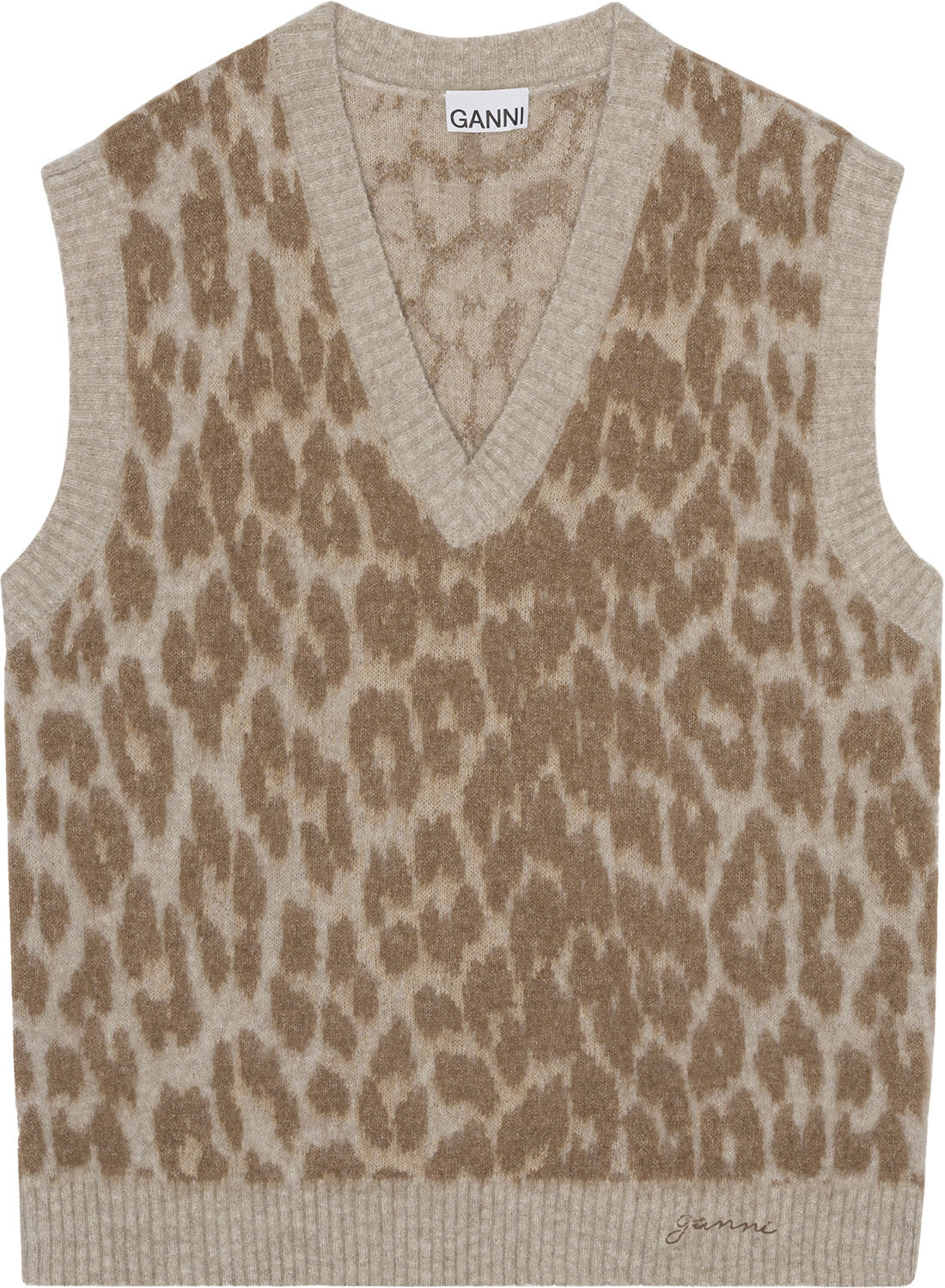 Leopard Jacquard Oversized Vest