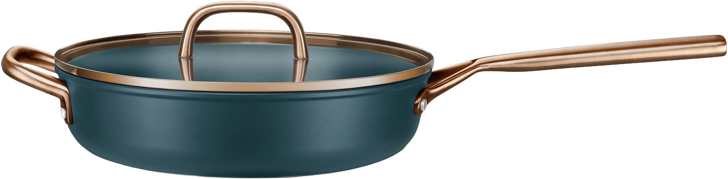 Milano, Sautepande Med glasl&aring;g 28 cm, Aluminium