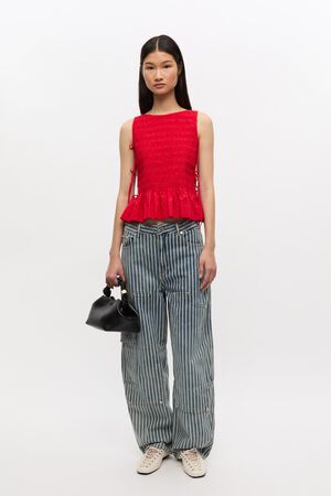 Light Stripe Denim Carpenter Jeans