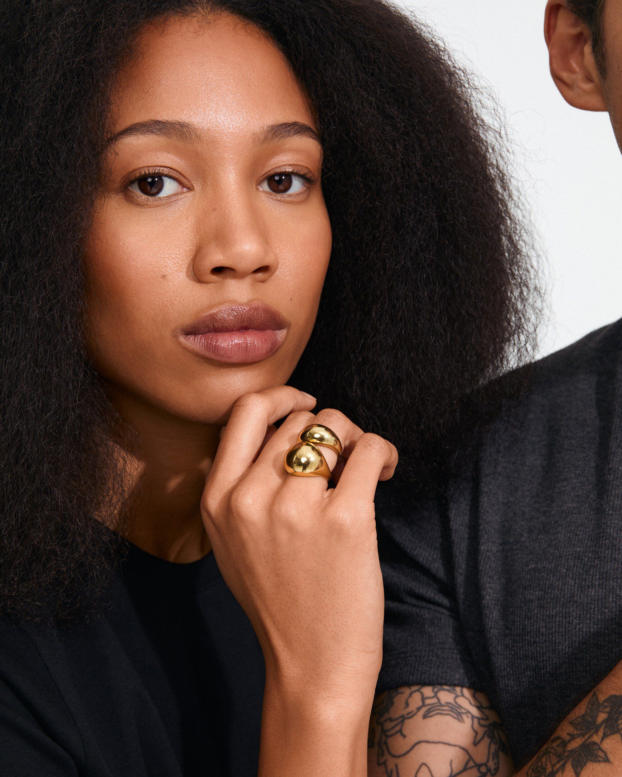 EVON rings, 2-in-1 set, gold-plated