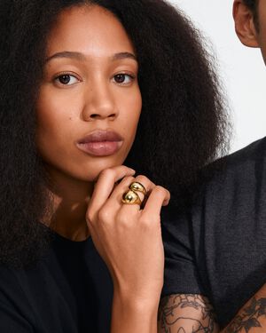 EVON rings, 2-in-1 set, gold-plated