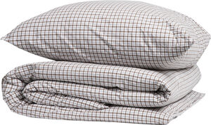 Check washed percale 140x200cm brown/white