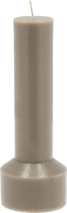 Bloklys Hvils D7 x 20 cm Taupe Paraffin/Stearin