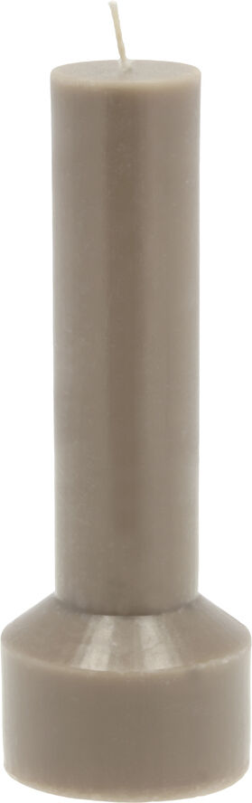 Bloklys Hvils D7 x 20 cm Taupe Paraffin/Stearin