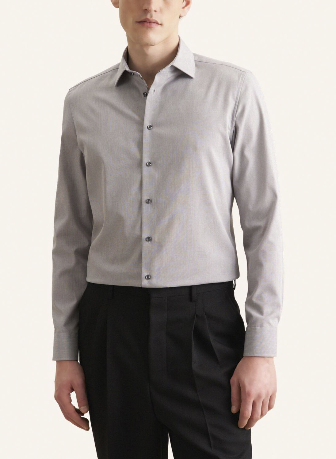 Business Shirt Slim Long sleeve Kent-Collar Uni