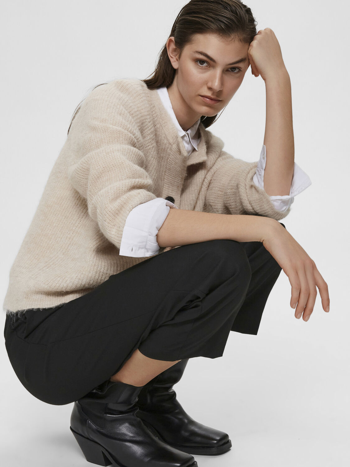 SLFLULU LS ALPACA BLEND KNIT SHORT CARDIGAN NOOS