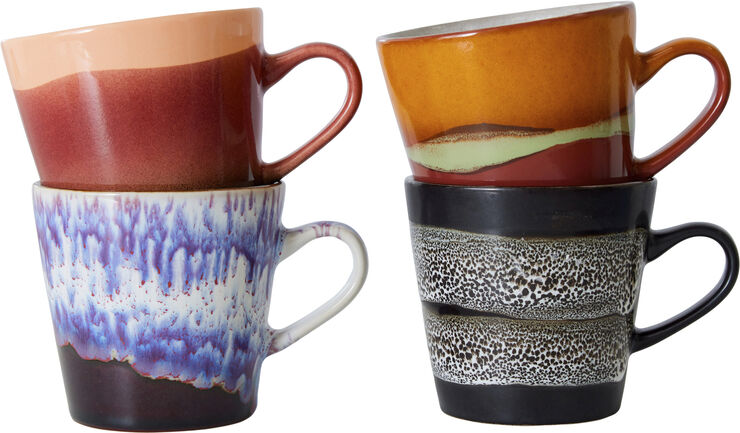 70s ceramics americano mugs friction set of 4
