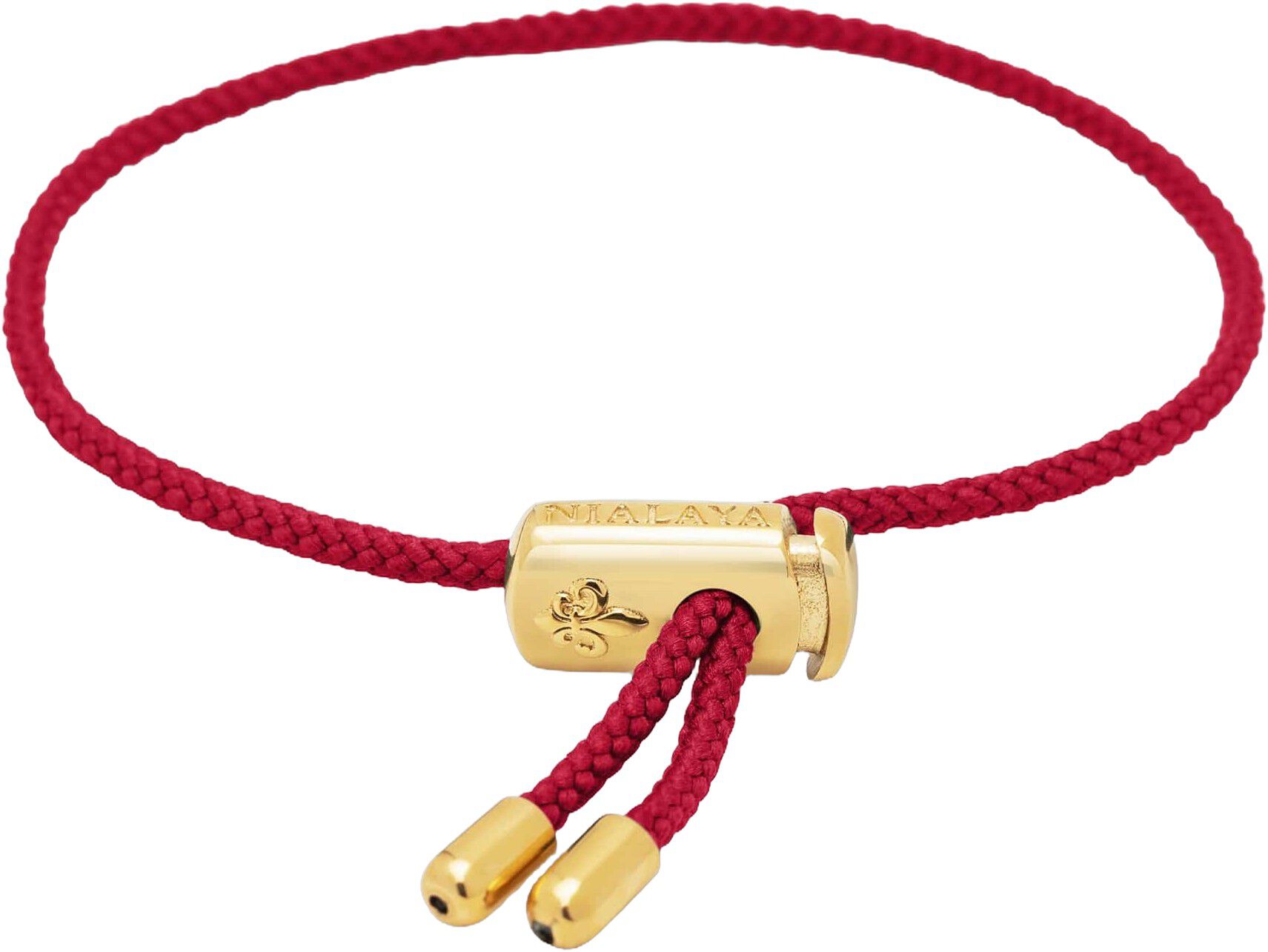 Men's Red String Bracelet with Adjustable Gold Lock