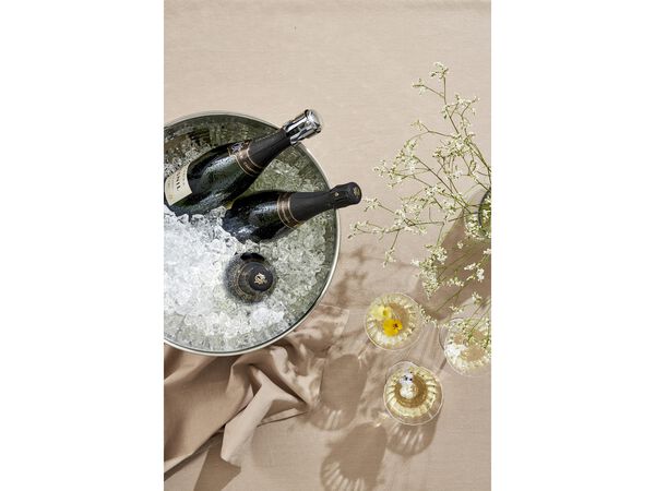 Champagnebowle 38 cm hamret blank stål