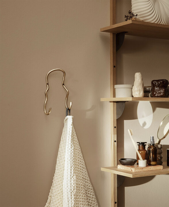 Curvature Double Hook - Brass