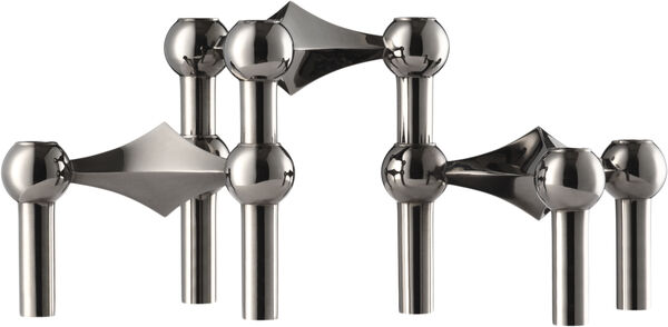 STOFF Nagel® 3-pak lysestage sort krom