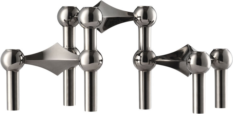 STOFF Nagel® 3-pak lysestage sort krom