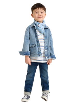 Jakke i denimjersey med avslappet p