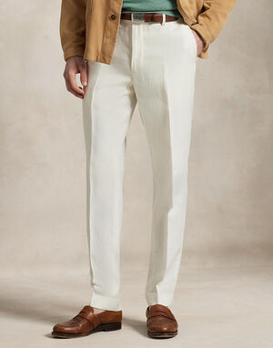 SOLID LINEN-POLO BLHE
