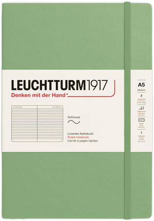 LT1917 Notesbog A5 Linjeret SC - Sage 361590