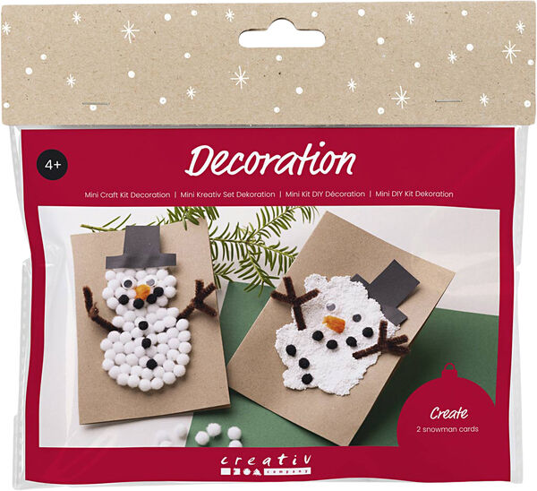 Mini DIY Kit Dekoration, Julekort med snemænd