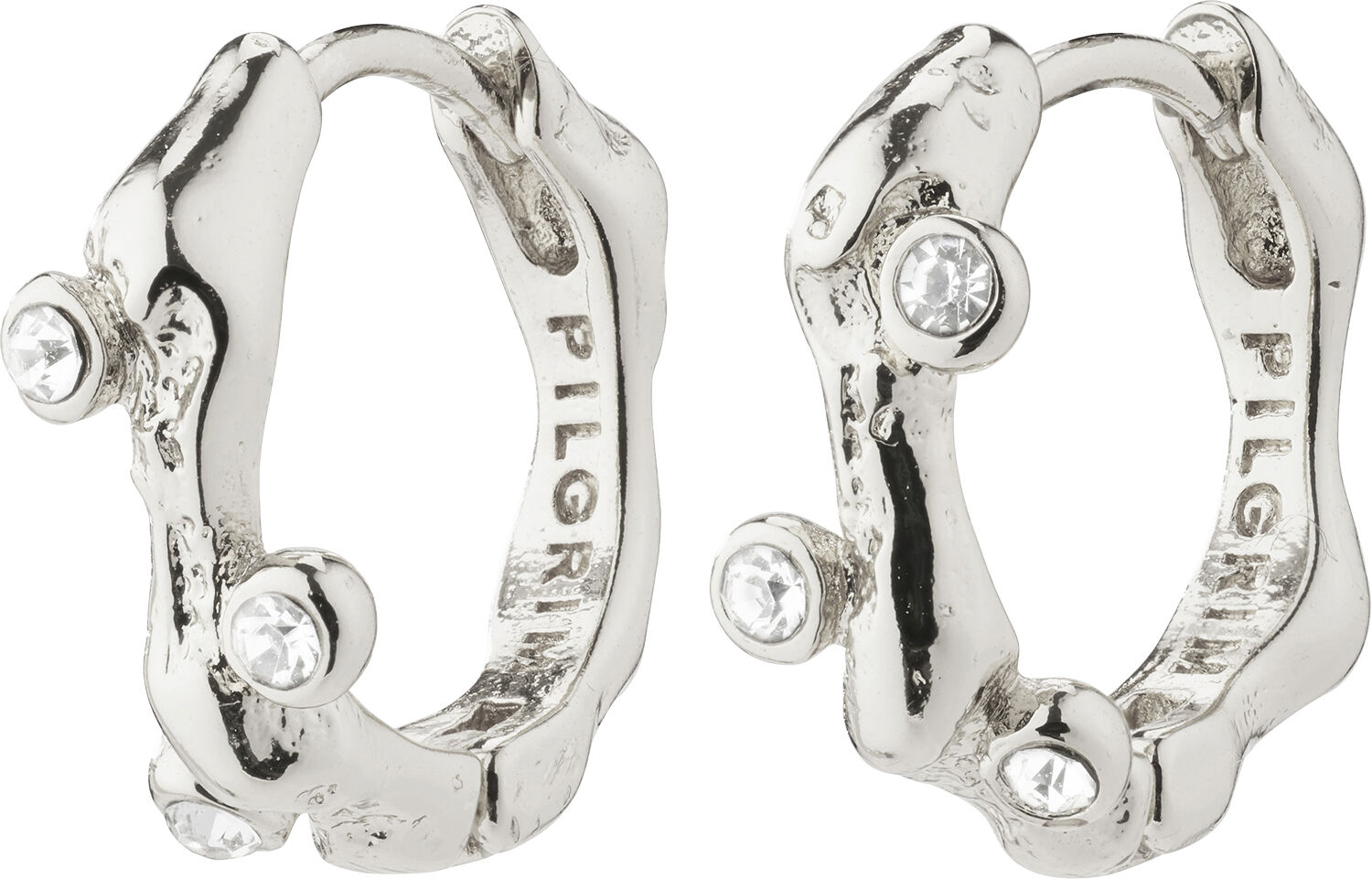 HERMIONE crystal hoop earrings silver-plated