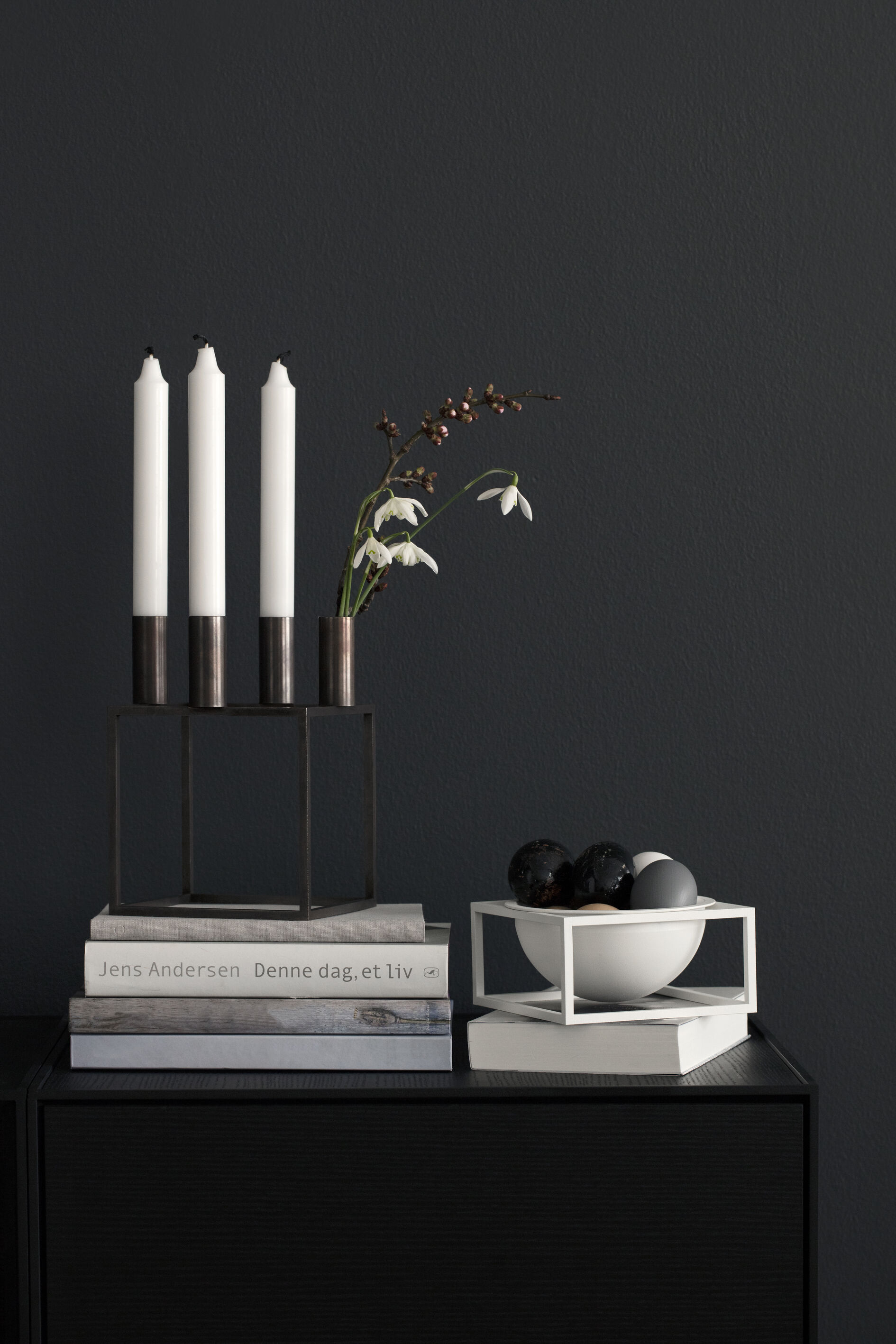 Kubus 4, Candle Holder, Black