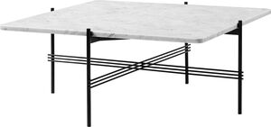 TS Coffee Table, 80x80, Black base White Carrara Marble
