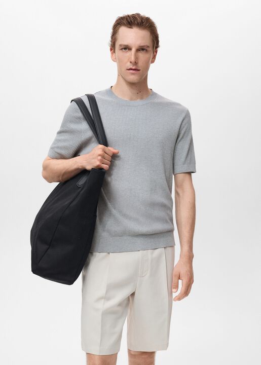 Ribbed knit t-shirt
